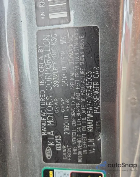 2013 Kia Forte Koup z USA, uszkodzony, nr VIN KNAFW6A34D5745053